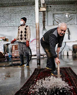 شستشوی سنتی قالی در قالیشویی اراک
